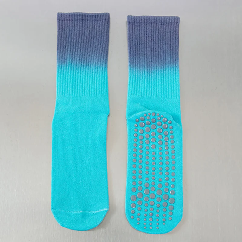 Olivenorma Yoga-Socken für Damen, Crew-Länge, rutschfest, mit Silikonsohle und Farbverlauf
