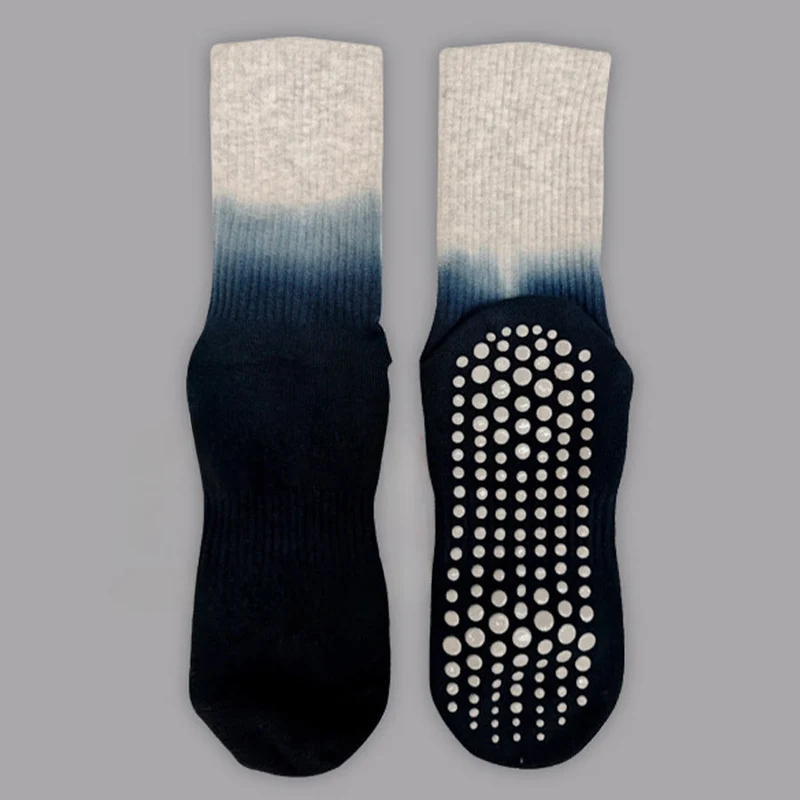 Olivenorma Yoga-Socken für Damen, Crew-Länge, rutschfest, mit Silikonsohle und Farbverlauf