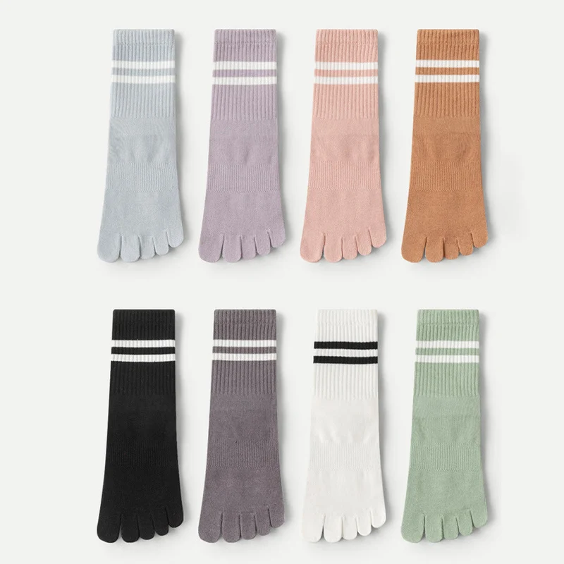 Olivenorma Damen-Yogasocken mit Silikonsohle, rutschfester Sohle, gepolstert, elastisch, gestrickt, Crew-Länge