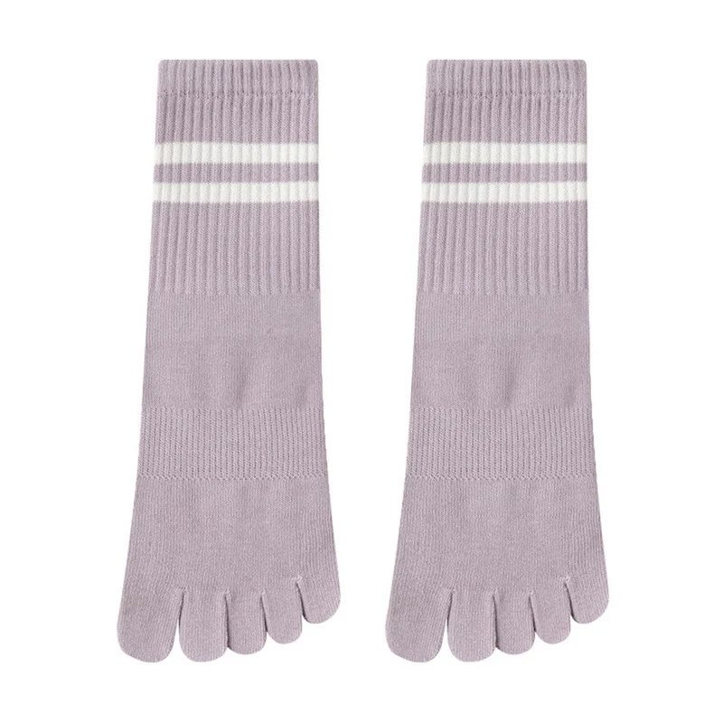 Olivenorma Damen-Yogasocken mit Silikonsohle, rutschfester Sohle, gepolstert, elastisch, gestrickt, Crew-Länge