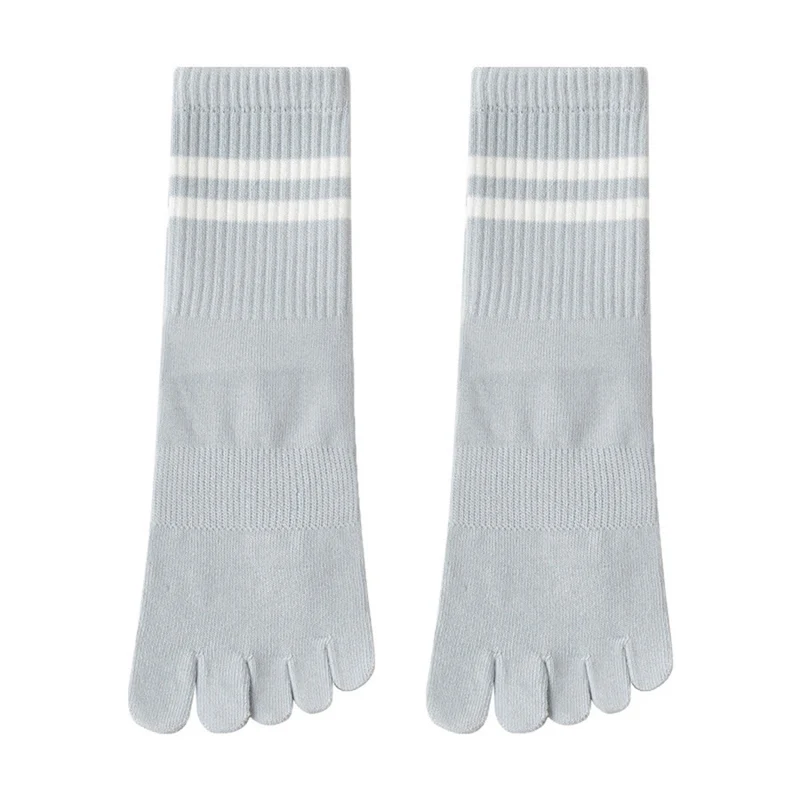 Olivenorma Damen-Yogasocken mit Silikonsohle, rutschfester Sohle, gepolstert, elastisch, gestrickt, Crew-Länge