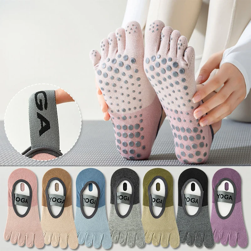 Olivenorma Flache Zehensocken mit fünf Zehen, rutschfest, für Yoga, Pilates & Tanz, Damen-Yogasocken