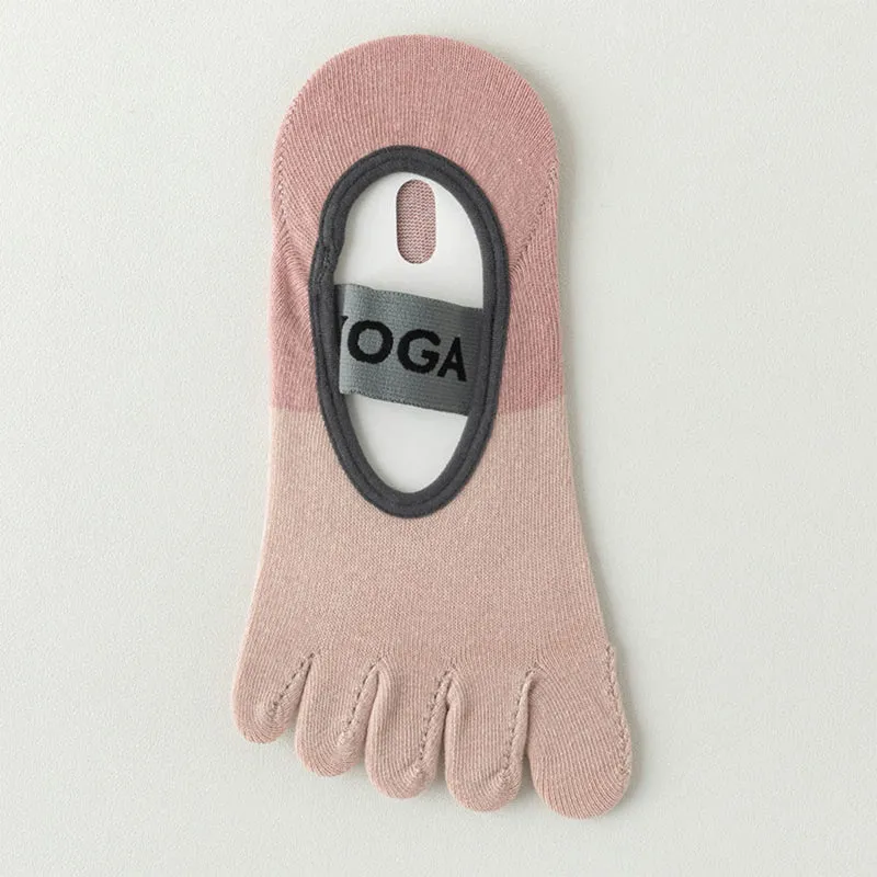 Olivenorma Flache Zehensocken mit fünf Zehen, rutschfest, für Yoga, Pilates & Tanz, Damen-Yogasocken