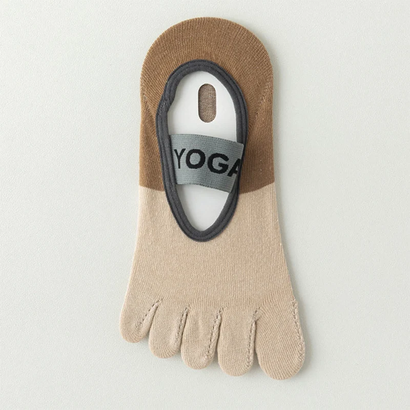 Olivenorma Flache Zehensocken mit fünf Zehen, rutschfest, für Yoga, Pilates & Tanz, Damen-Yogasocken