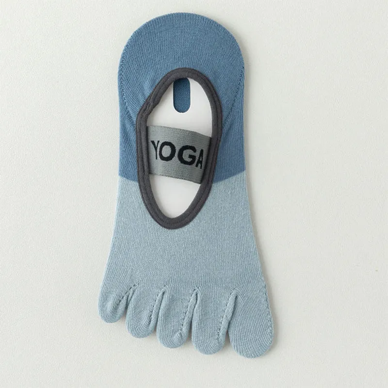 Olivenorma Flache Zehensocken mit fünf Zehen, rutschfest, für Yoga, Pilates & Tanz, Damen-Yogasocken