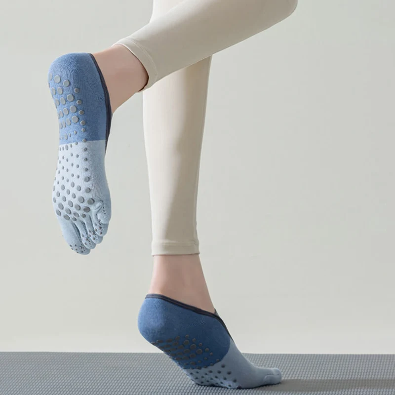 Olivenorma Flache Zehensocken mit fünf Zehen, rutschfest, für Yoga, Pilates & Tanz, Damen-Yogasocken