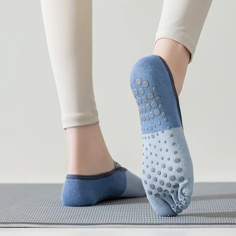 Olivenorma Flache Zehensocken mit fünf Zehen, rutschfest, für Yoga, Pilates & Tanz, Damen-Yogasocken