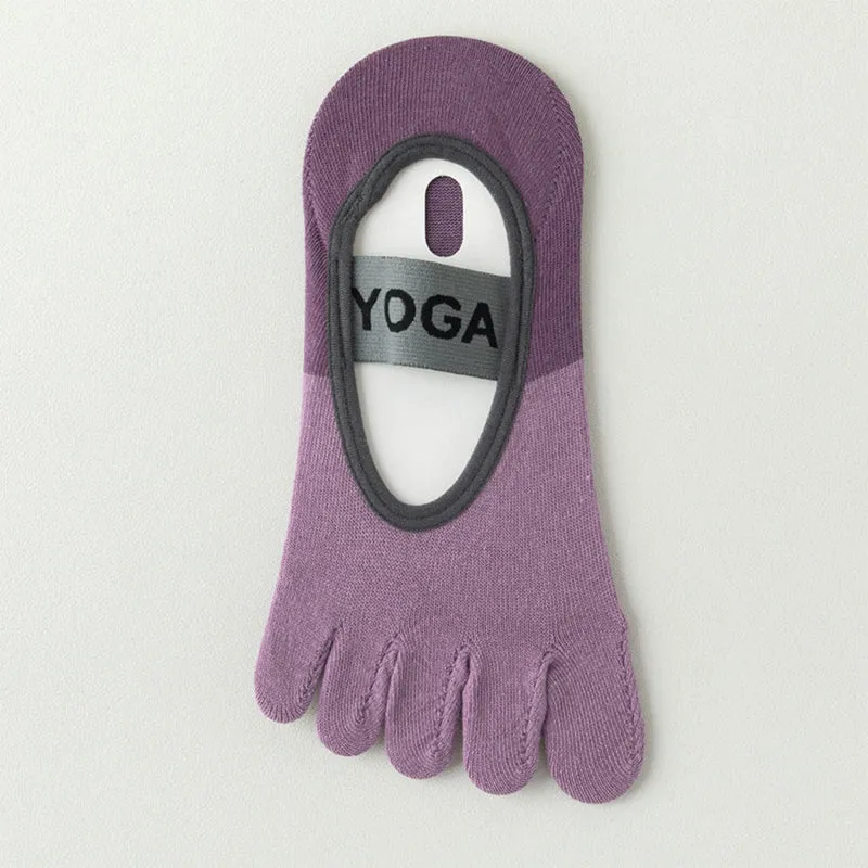 Olivenorma Flache Zehensocken mit fünf Zehen, rutschfest, für Yoga, Pilates & Tanz, Damen-Yogasocken