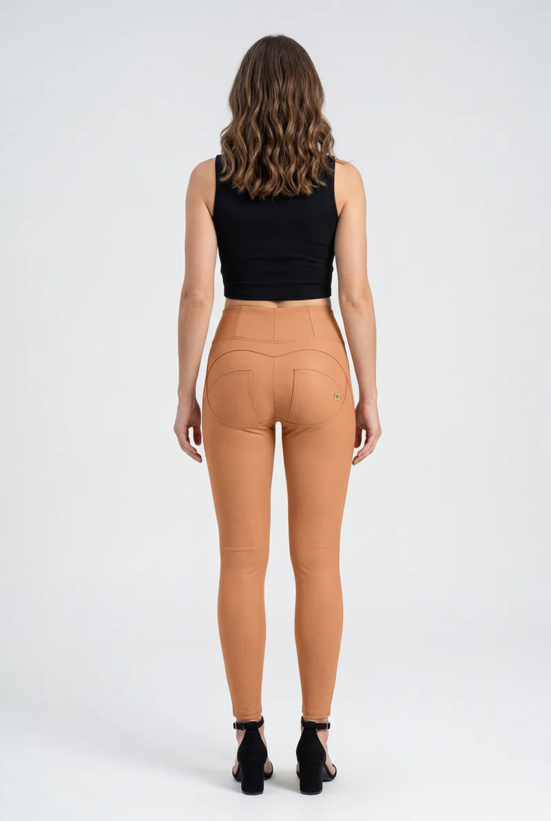WR.UP Push-Up High Waist Skinny Vegan Leather Pant - Macaroon Brown