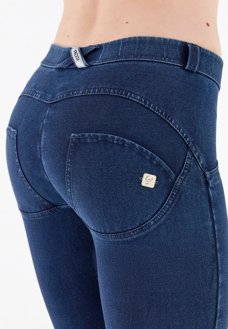 WR.UP Push-Up Regular Waist Skinny Denim Jeans - Denim Dark Blue - Blue Seam