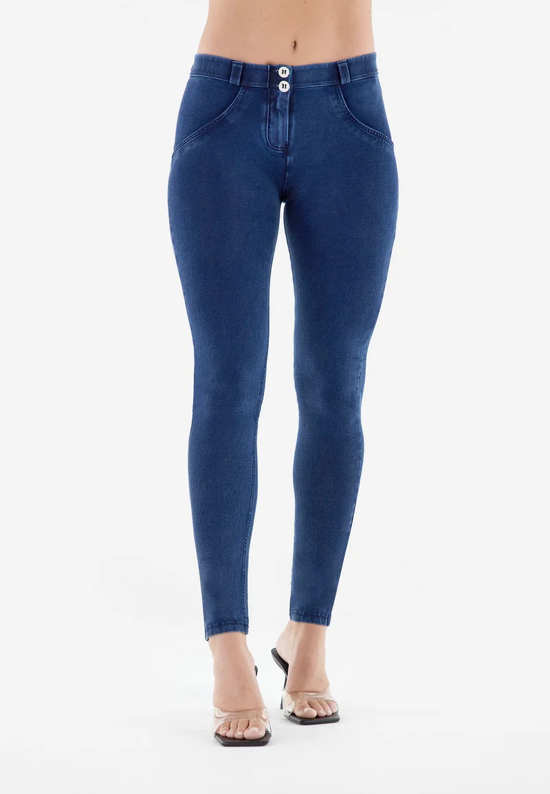 WR.UP Push-Up Regular Waist Skinny Denim Jeans - Denim Dark Blue - Blue Seam