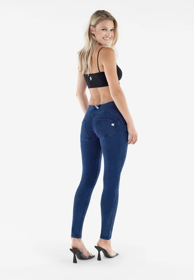 WR.UP Push-Up Regular Waist Skinny Denim Jeans - Denim Dark Blue - Blue Seam