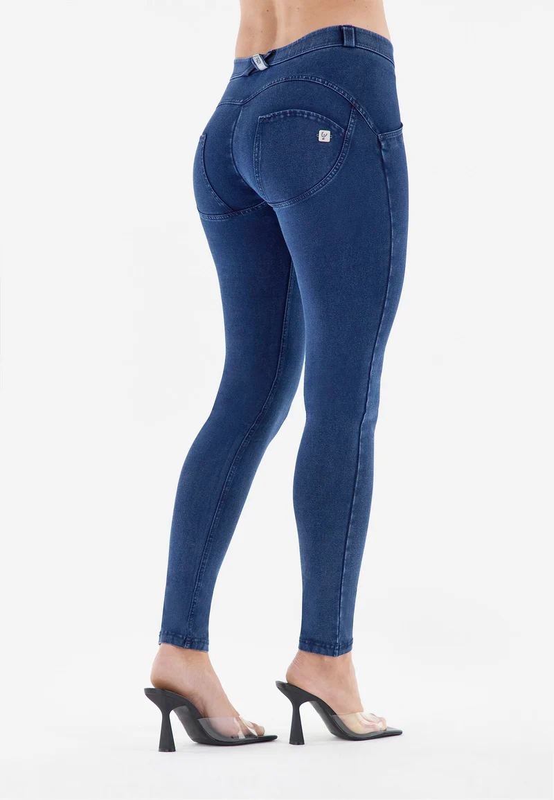 WR.UP Push-Up Regular Waist Skinny Denim Jeans - Denim Dark Blue - Blue Seam