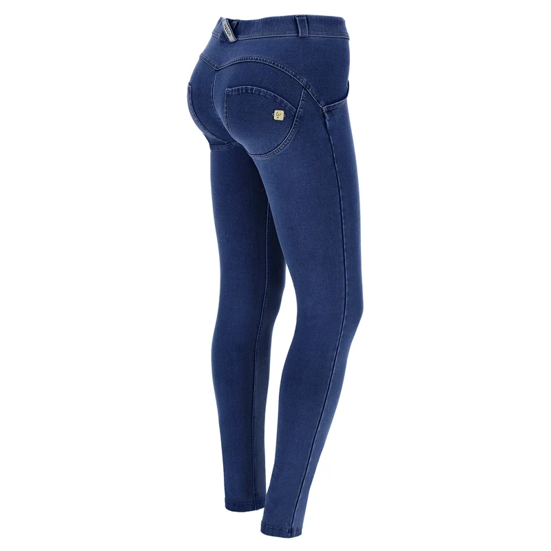 WR.UP Push-Up Regular Waist Skinny Denim Jeans - Denim Dark Blue - Blue Seam