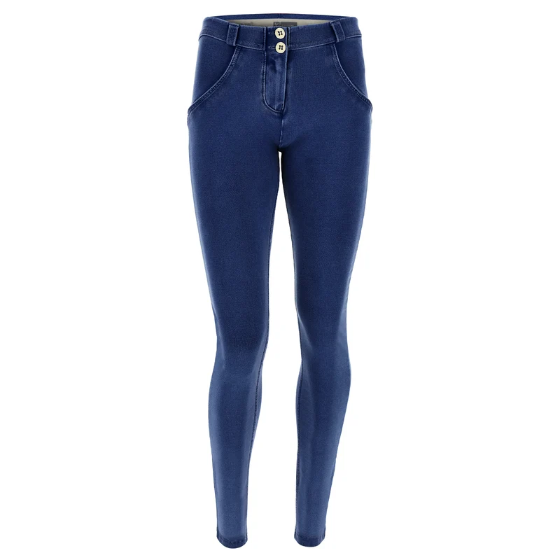 WR.UP Push-Up Regular Waist Skinny Denim Jeans - Denim Dark Blue - Blue Seam