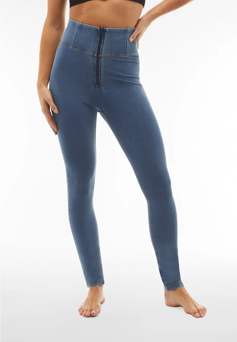 WR.UP Curvy Push-Up High Waist Skinny Denim Jeans - Denim Light Blue - Yellow Seam