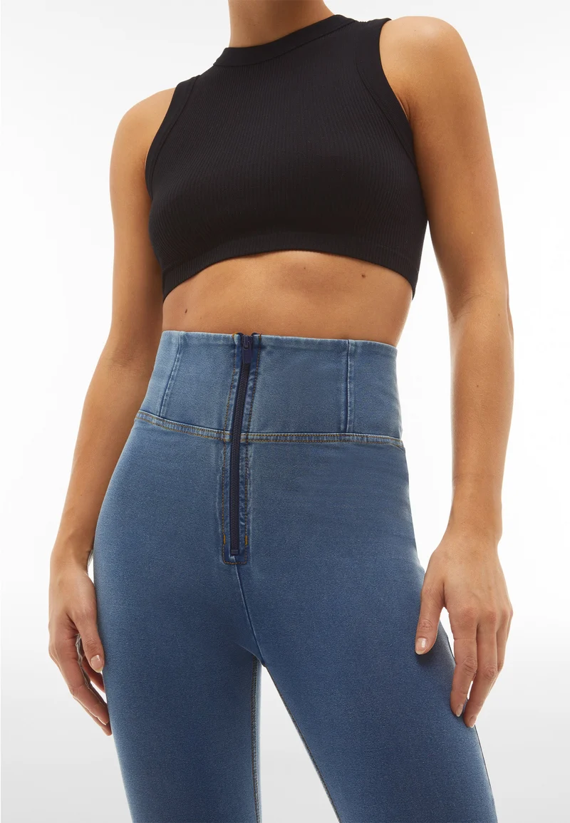 WR.UP Curvy Push-Up High Waist Skinny Denim Jeans - Denim Light Blue - Yellow Seam