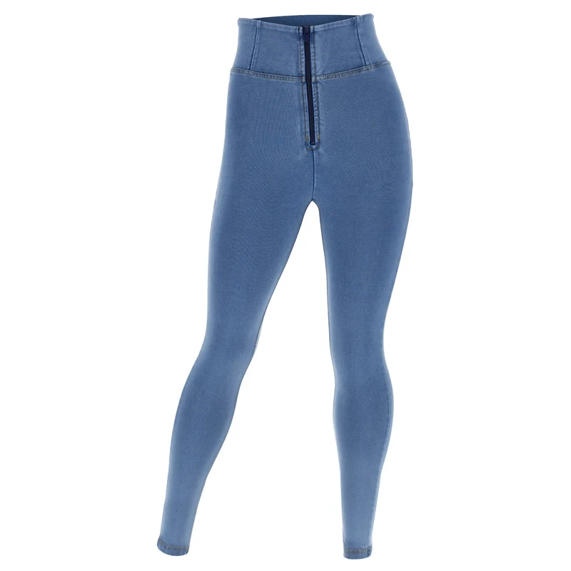WR.UP Curvy Push-Up High Waist Skinny Denim Jeans - Denim Light Blue - Yellow Seam