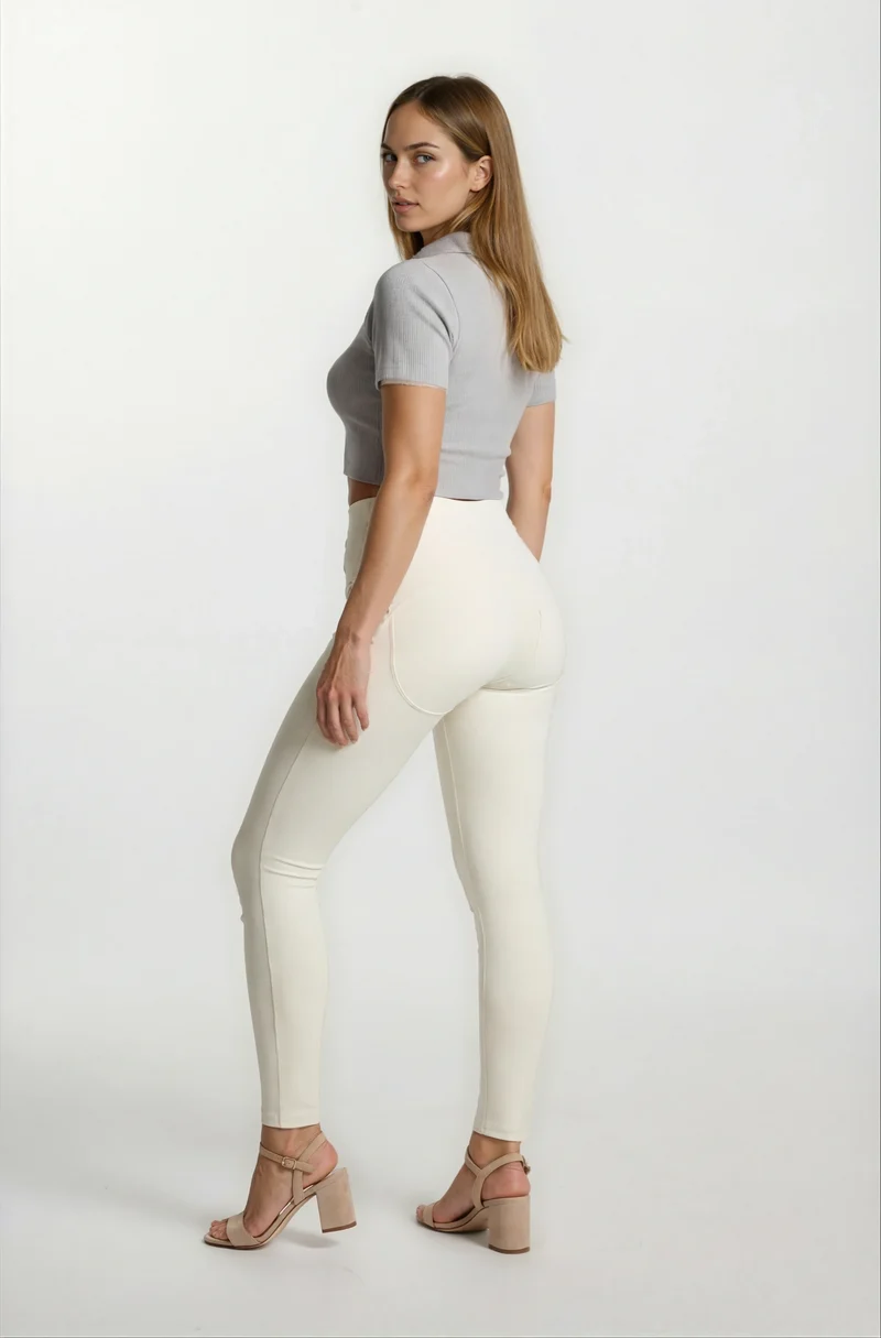 WR.UP Push-Up High Waist Skinny 7/8 Pant With Front Seam - Lily White