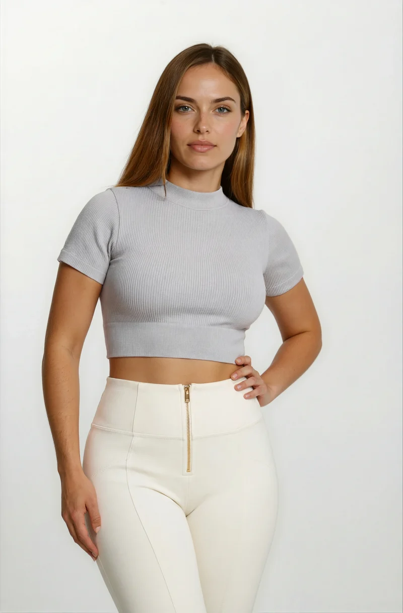WR.UP Push-Up High Waist Skinny 7/8 Pant With Front Seam - Lily White