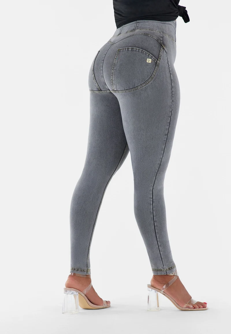 WR.UP Curvy Push-Up High Waist Skinny Denim Jeans - Denim Gray - Yellow Seam