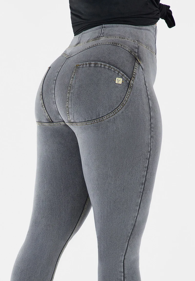 WR.UP Curvy Push-Up High Waist Skinny Denim Jeans - Denim Gray - Yellow Seam
