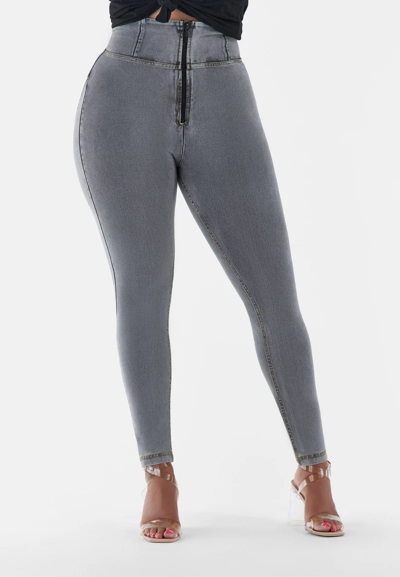 WR.UP Curvy Push-Up High Waist Skinny Denim Jeans - Denim Gray - Yellow Seam