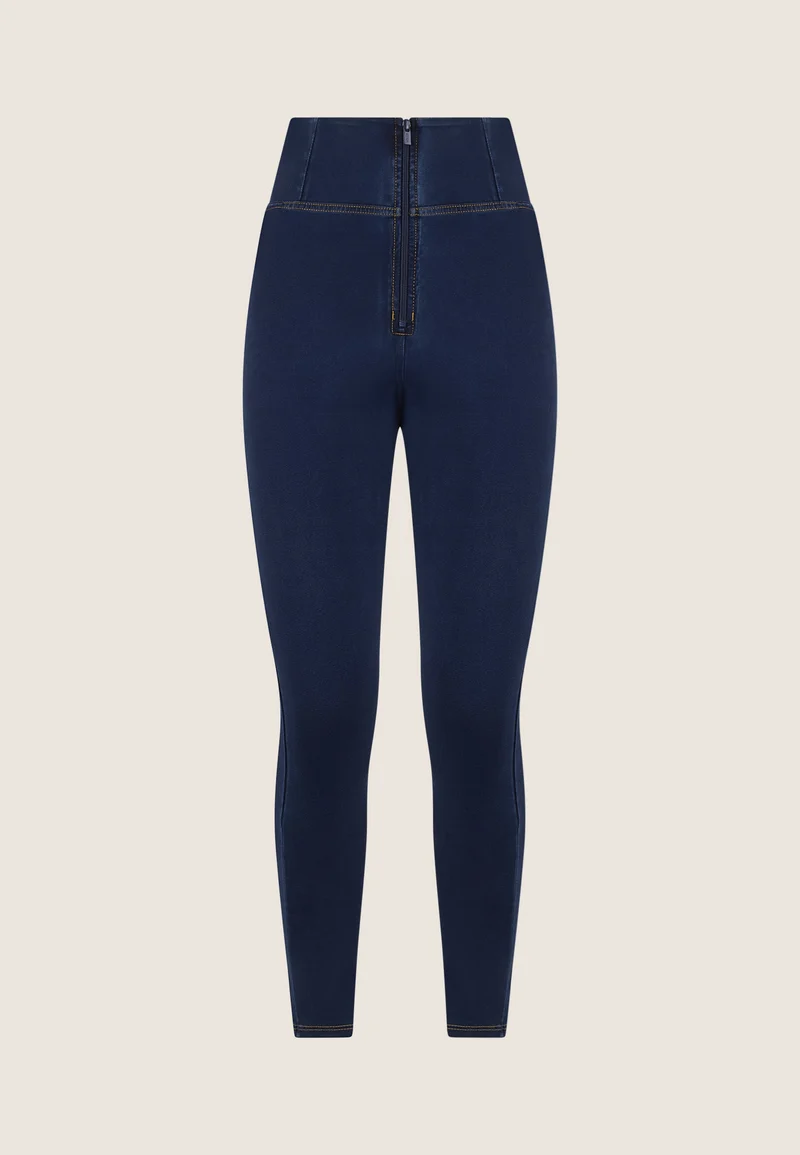 WR.UP Curvy Push-Up High Waist Skinny Denim Jeans - Denim Dark Blue - Yellow Seam