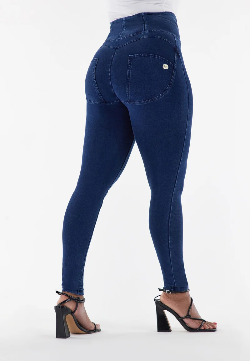 WR.UP Curvy Push-Up High Waist Skinny Denim Jeans - Denim Dark Blue - Blue Seam