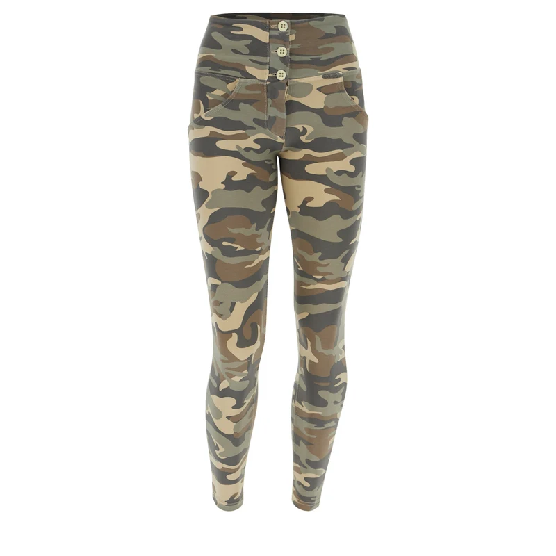 WR.UP Push-Up Button High Waist Skinny 7/8 Camouflage Pant - Mimetic Beige
