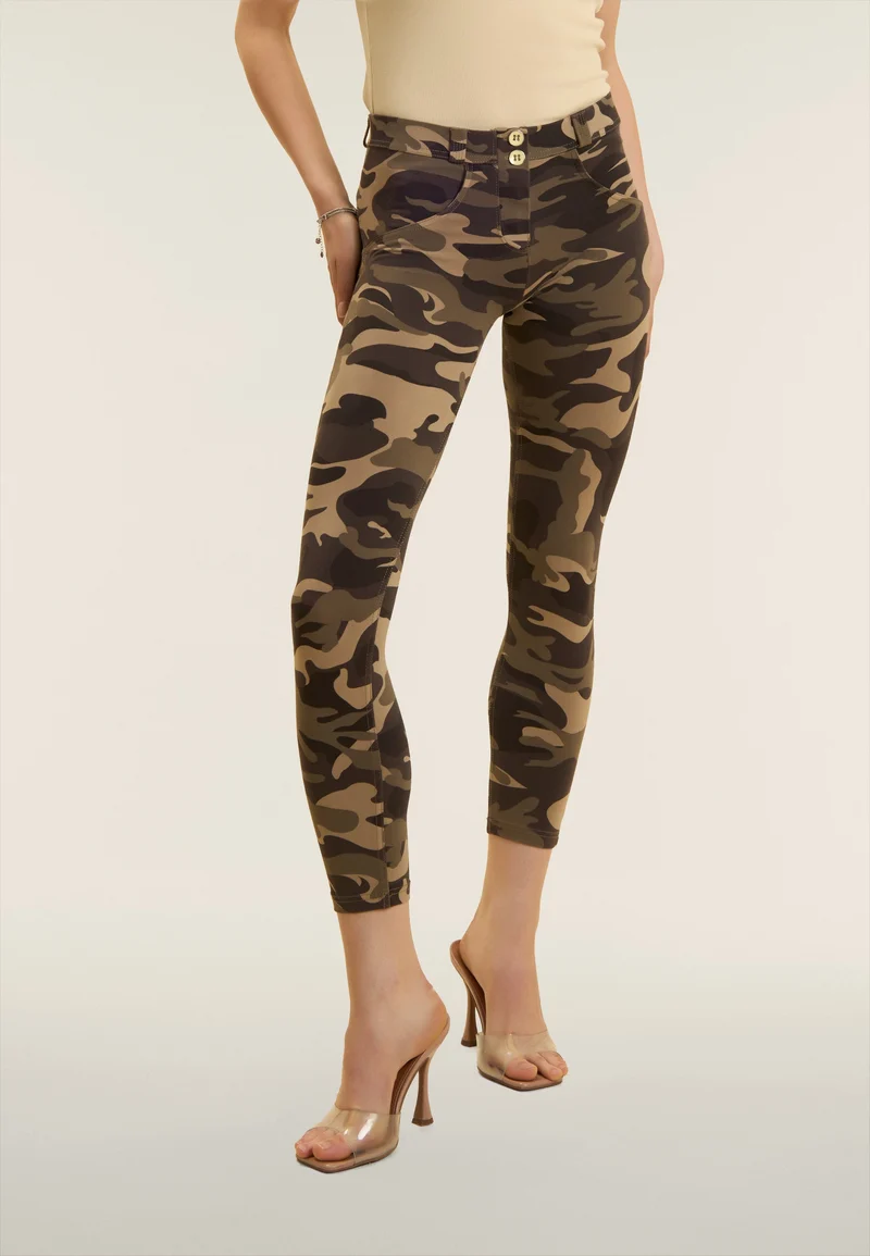 WR.UP Push-Up Regular Waist Skinny 7/8 Camouflage Pant - Mimetic Brown