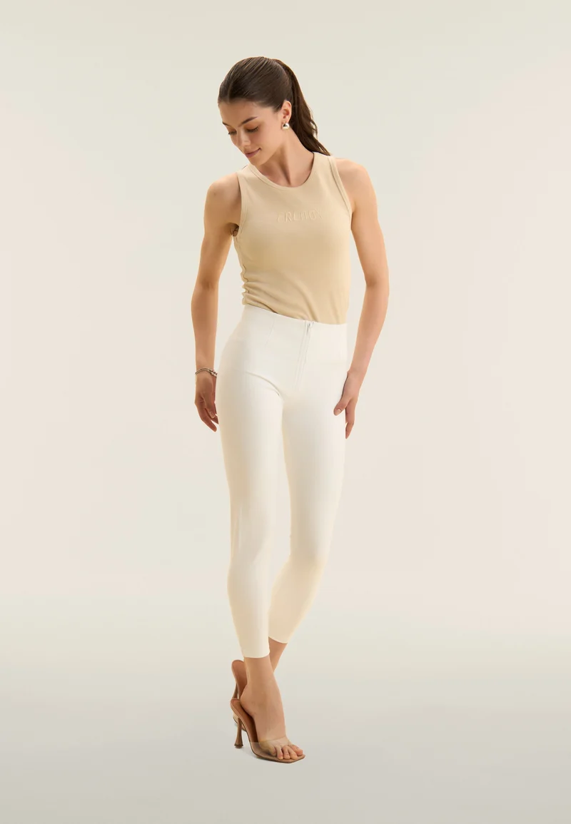 WR.UP Push-Up High Waist Skinny 7/8 Vegan Leather Pant - White