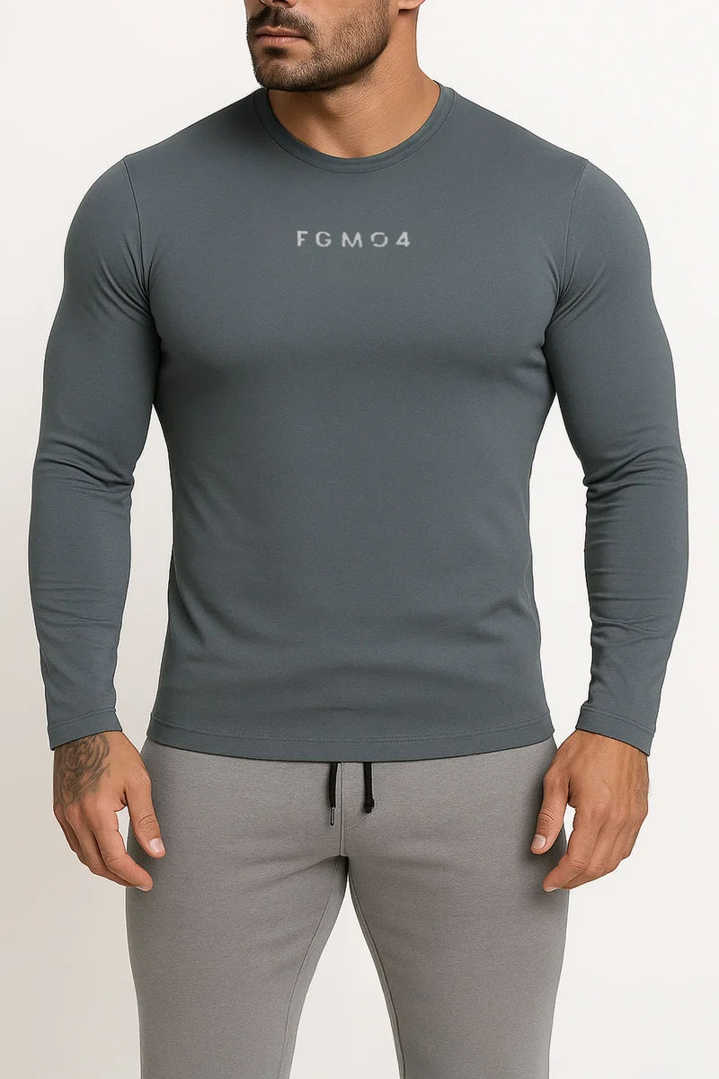 Maglia Uomo Manica Lunga Grigio Tempesta