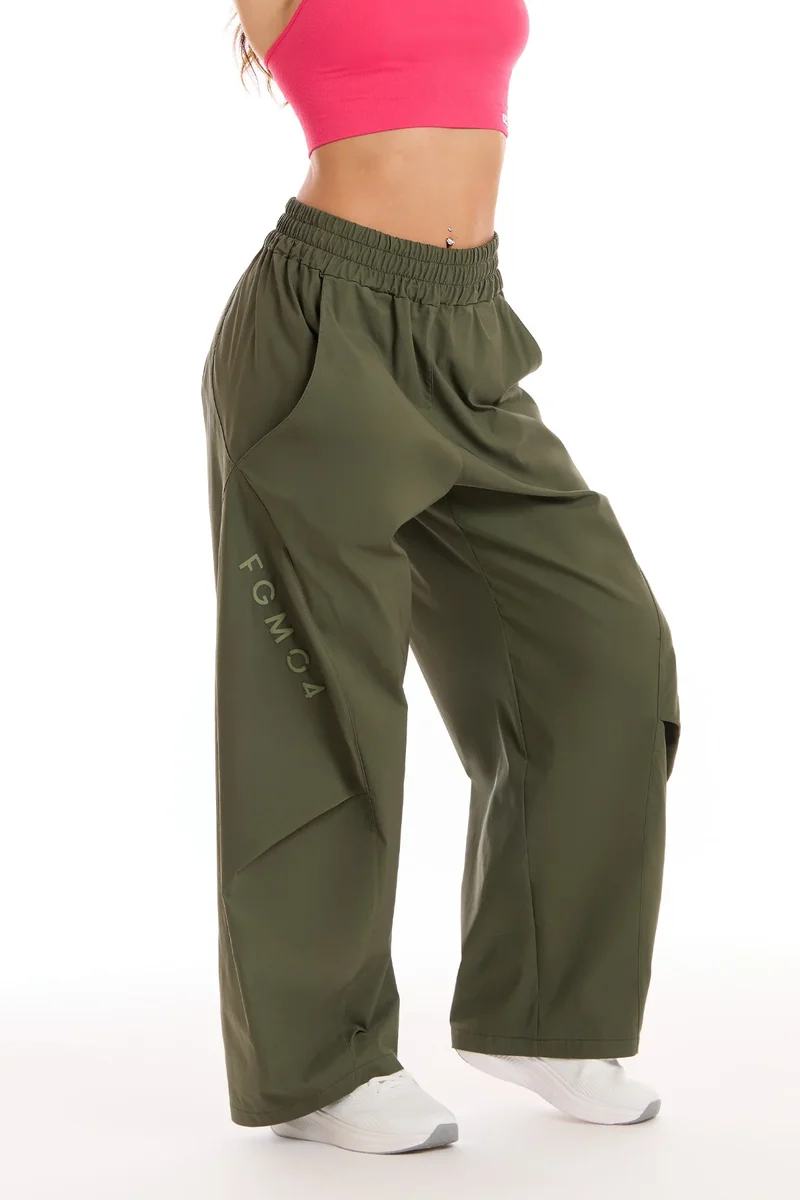 Pantalone Donna Baggy Origami Verde Militare