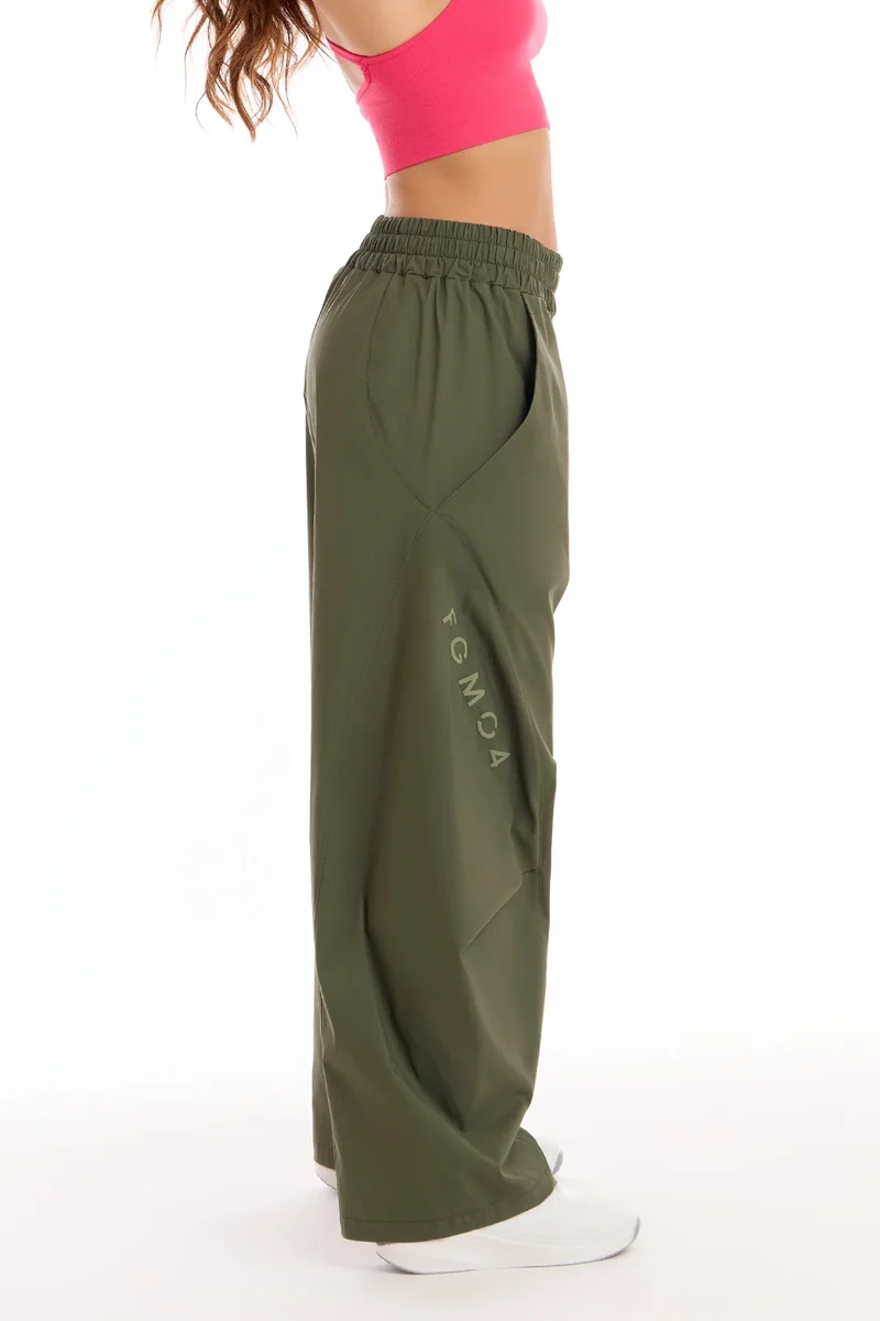 Pantalone Donna Baggy Origami Verde Militare