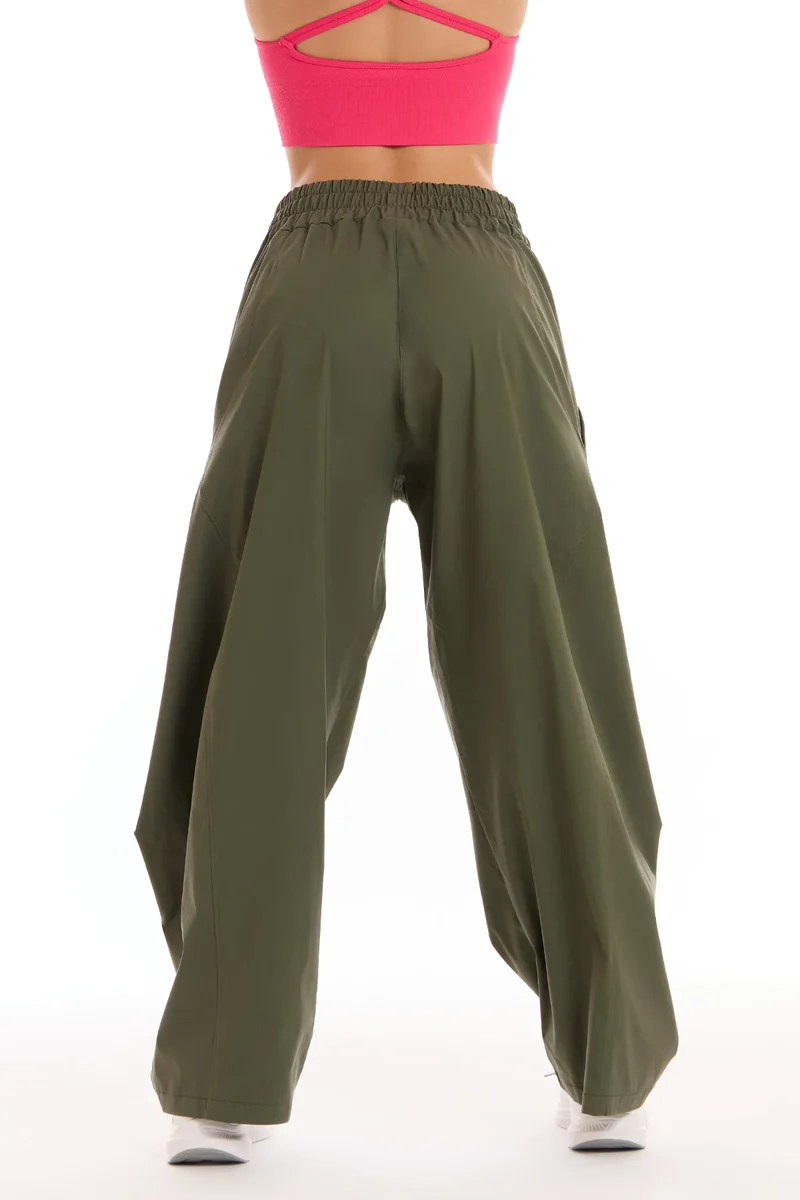 Pantalone Donna Baggy Origami Verde Militare
