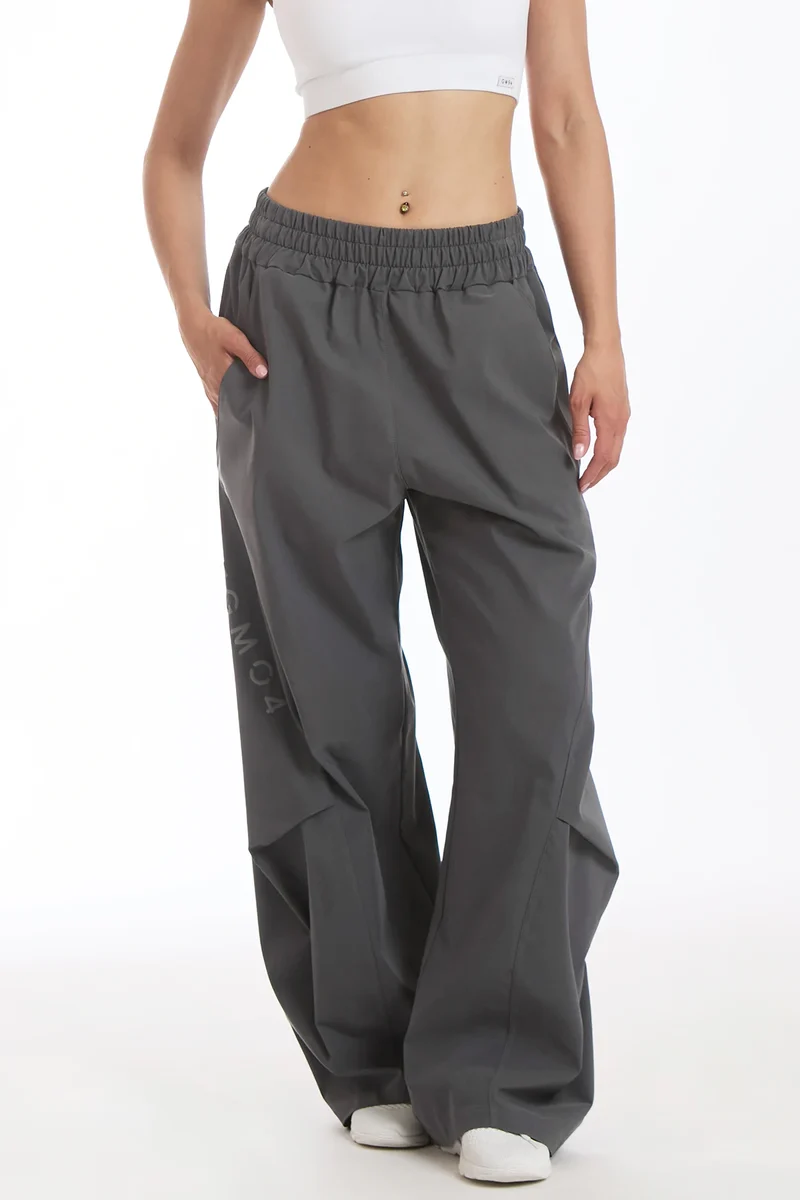Pantalone Donna Baggy Origami Grigio Piombo
