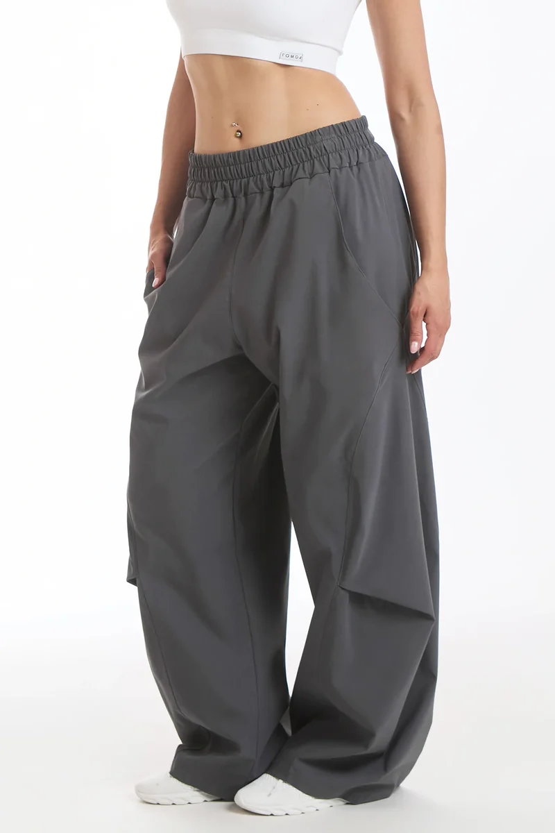 Pantalone Donna Baggy Origami Grigio Piombo
