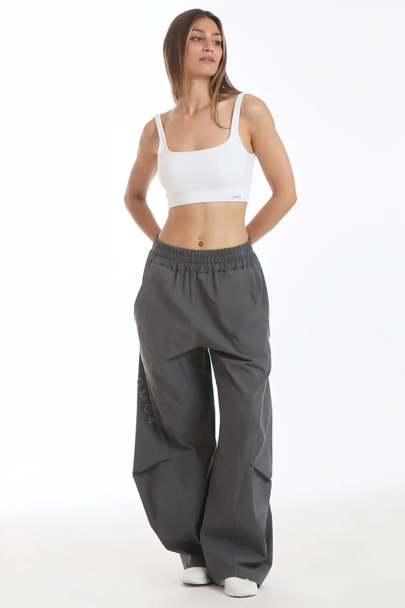Pantalone Donna Baggy Origami Grigio Piombo
