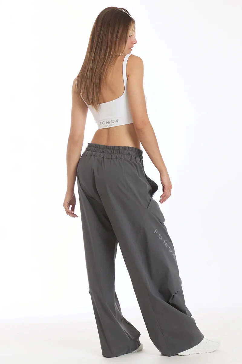 Pantalone Donna Baggy Origami Grigio Piombo