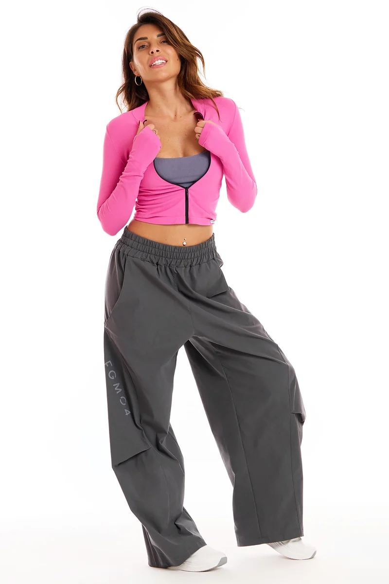 Pantalone Donna Baggy Origami Grigio Piombo
