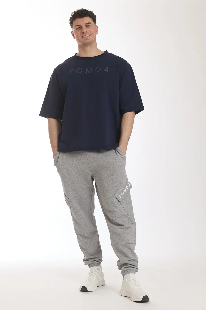 Felpa Uomo Ikonic Over Manica Corta Blu Notte