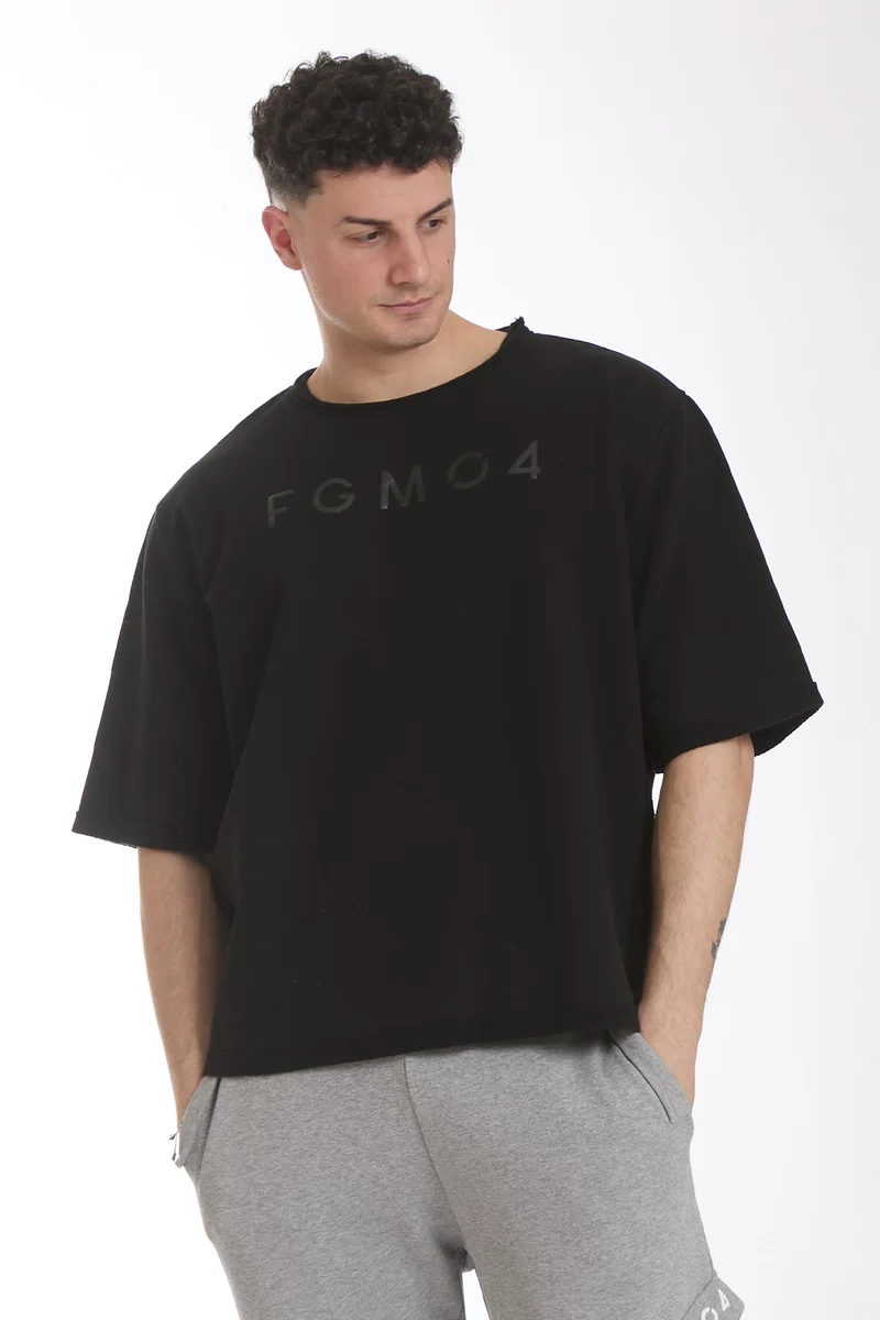 Felpa Uomo Ikonic Over Manica Corta Nero