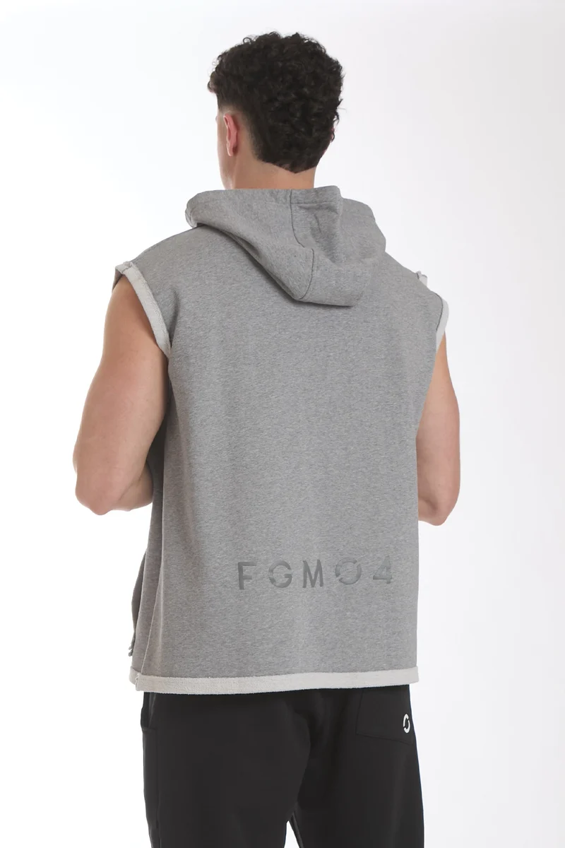Smanicato Uomo Ikonic Con Cappuccio Grigio Chiaro