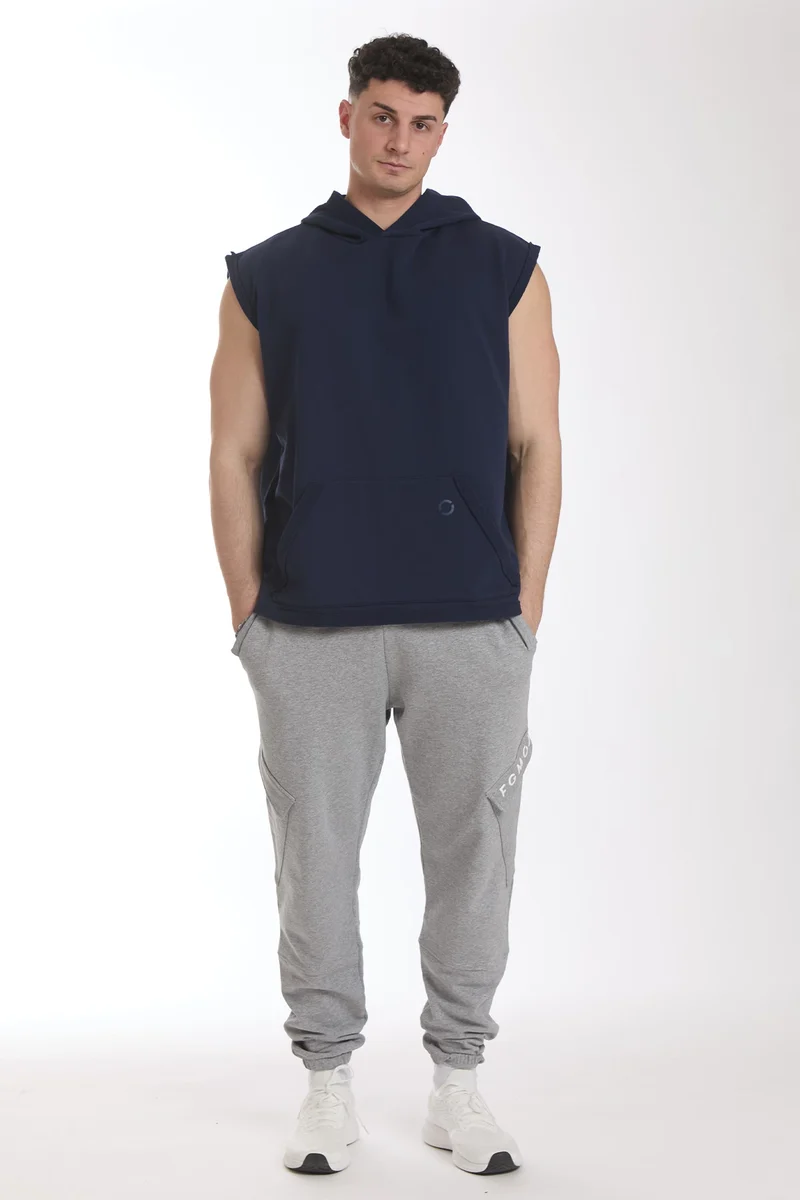 Smanicato Uomo Ikonic Con Cappuccio Blu Notte