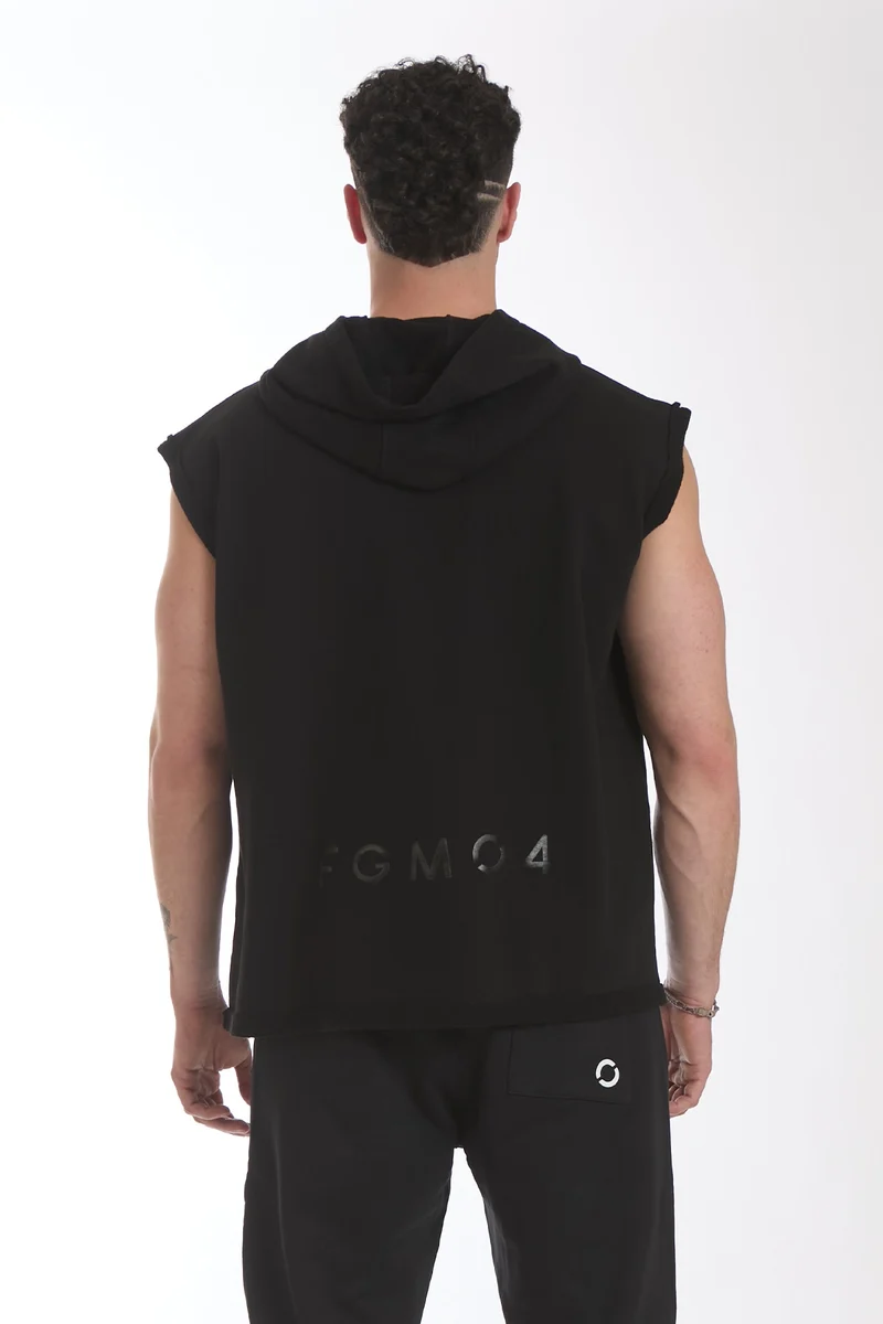 Smanicato Uomo Ikonic Con Cappuccio Nero