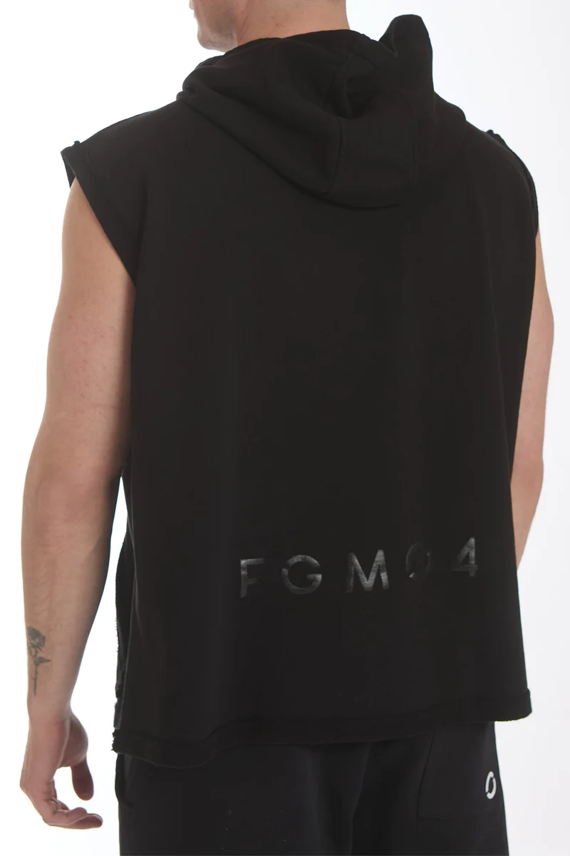 Smanicato Uomo Ikonic Con Cappuccio Nero