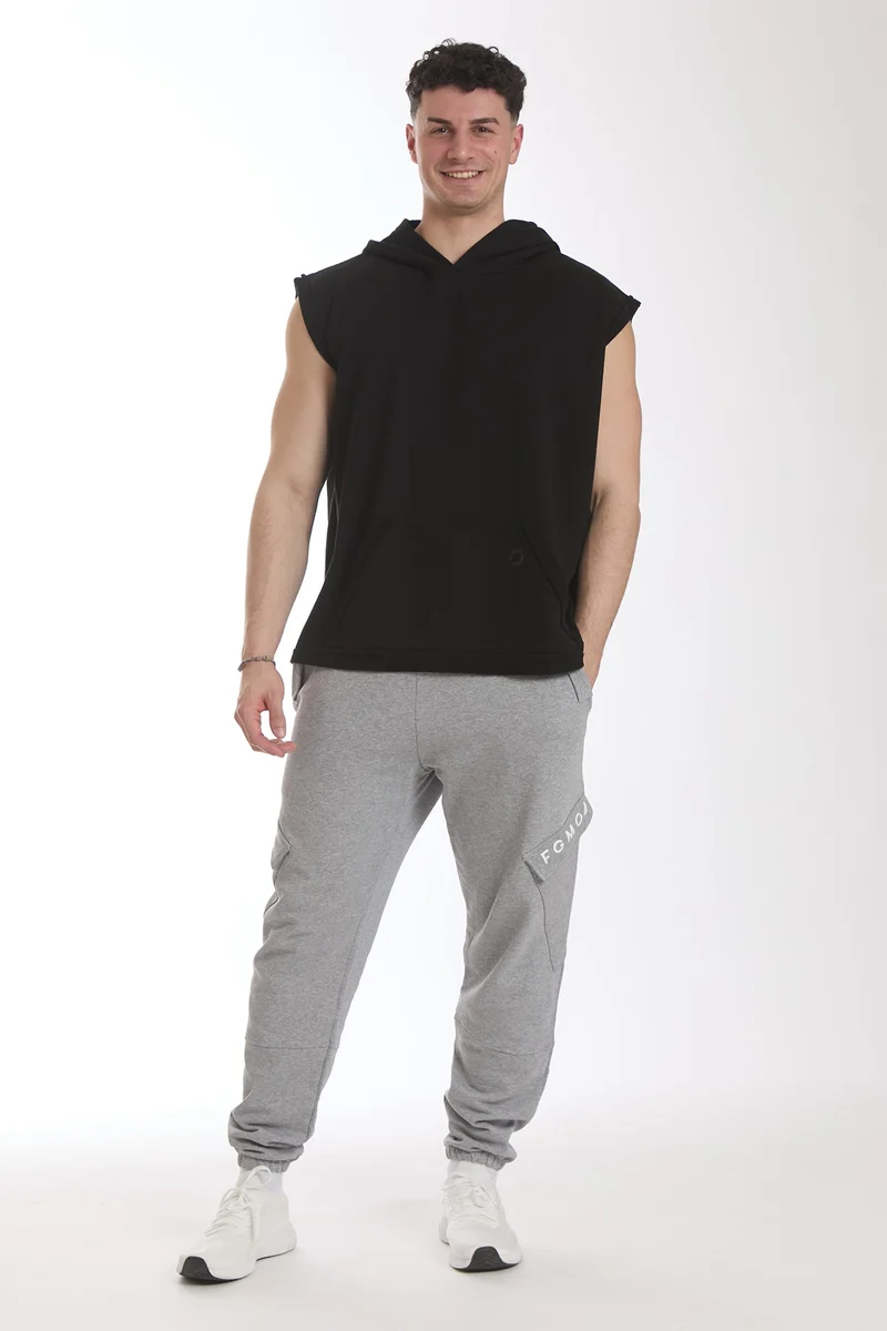 Smanicato Uomo Ikonic Con Cappuccio Nero
