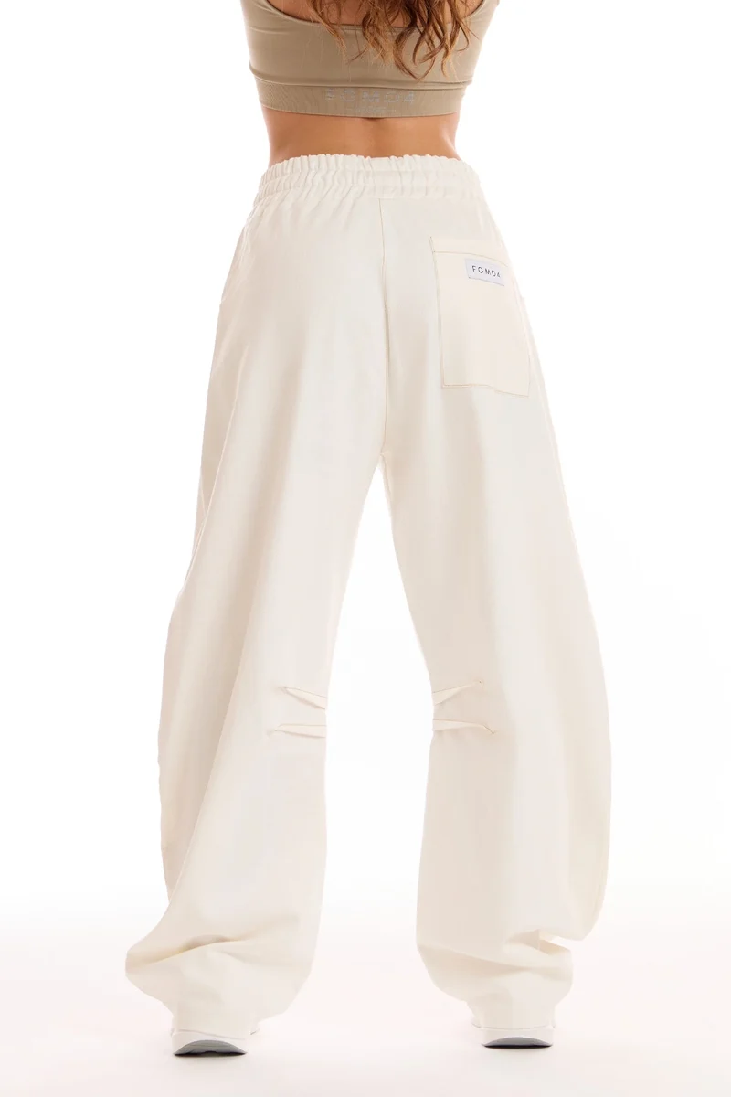 Pantalone Donna Barrel Jeans Panna