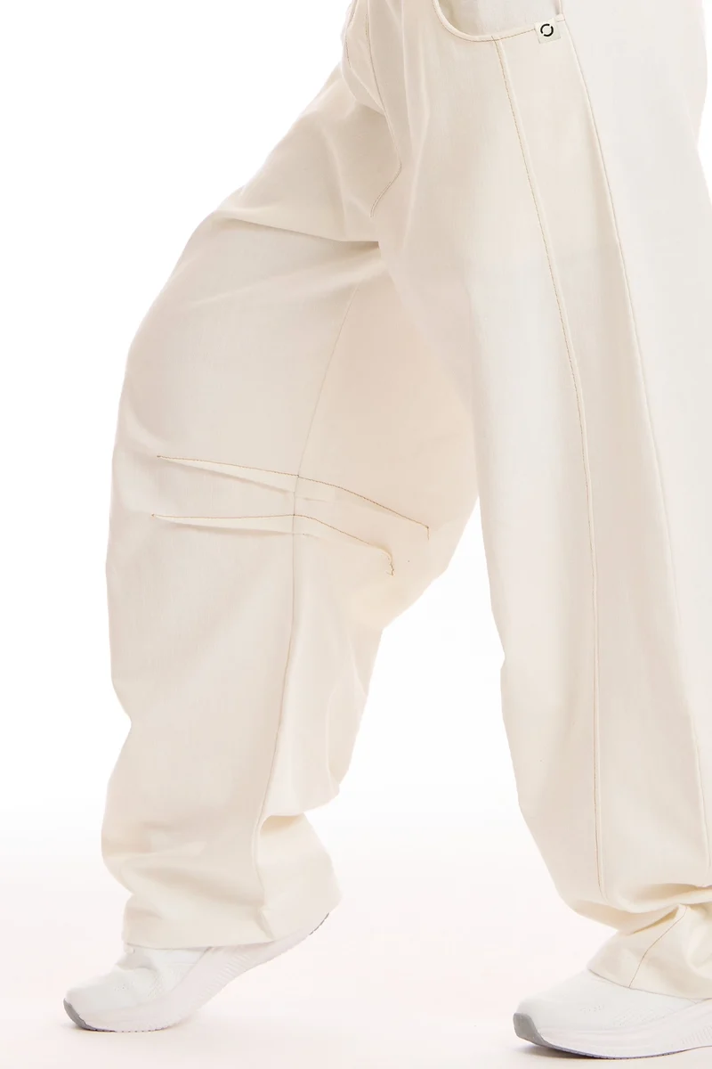 Pantalone Donna Barrel Jeans Panna